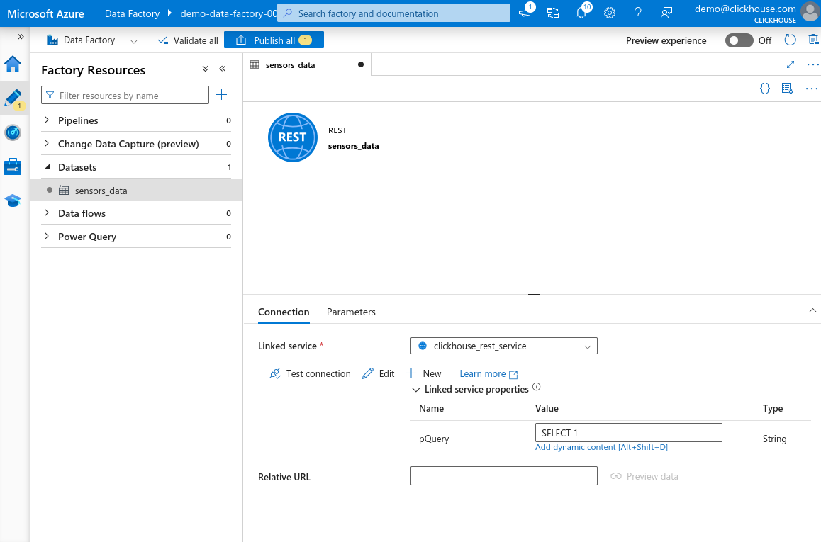 Свойства нового набора данных