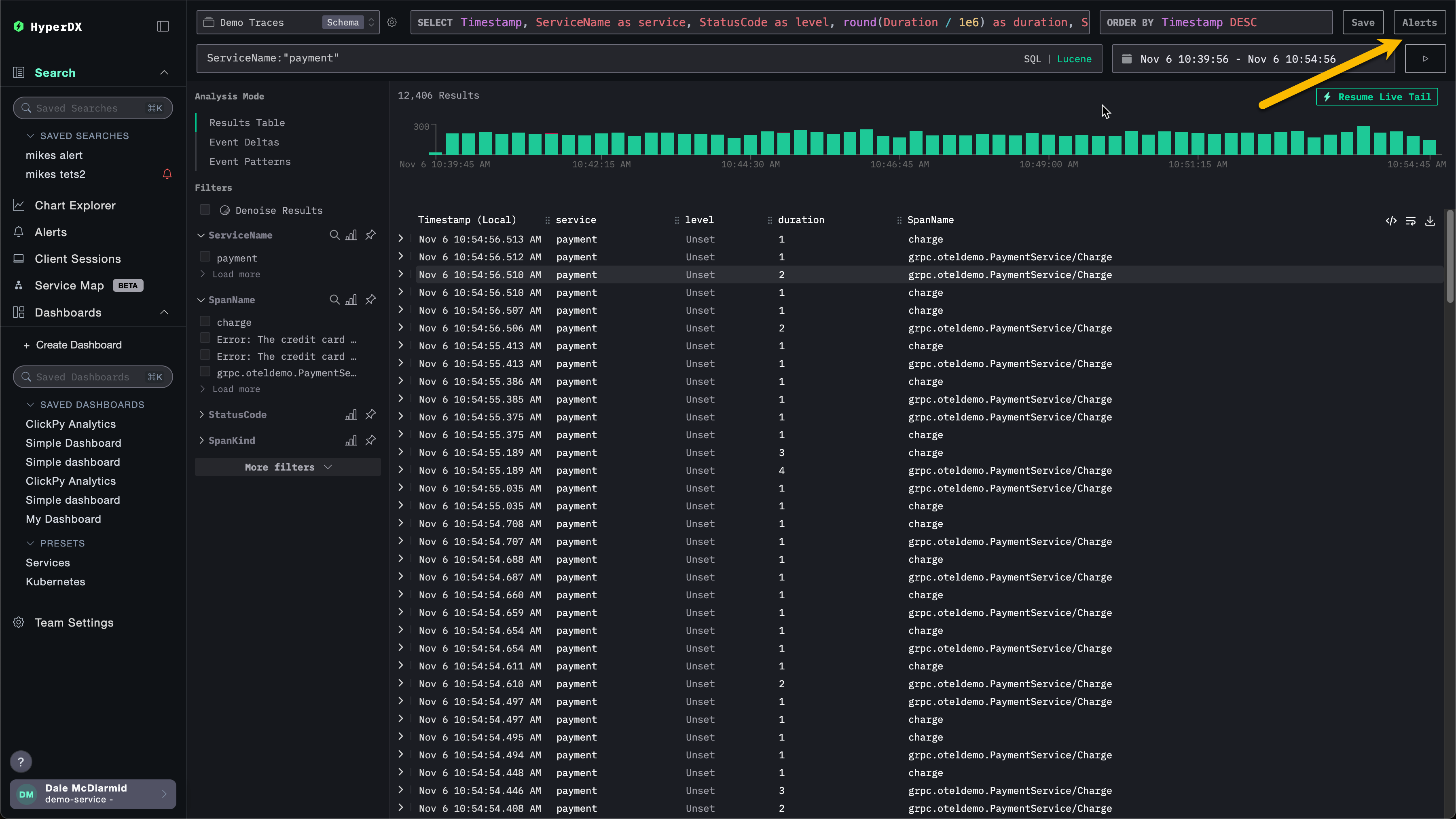 Окно поиска �с оповещениями